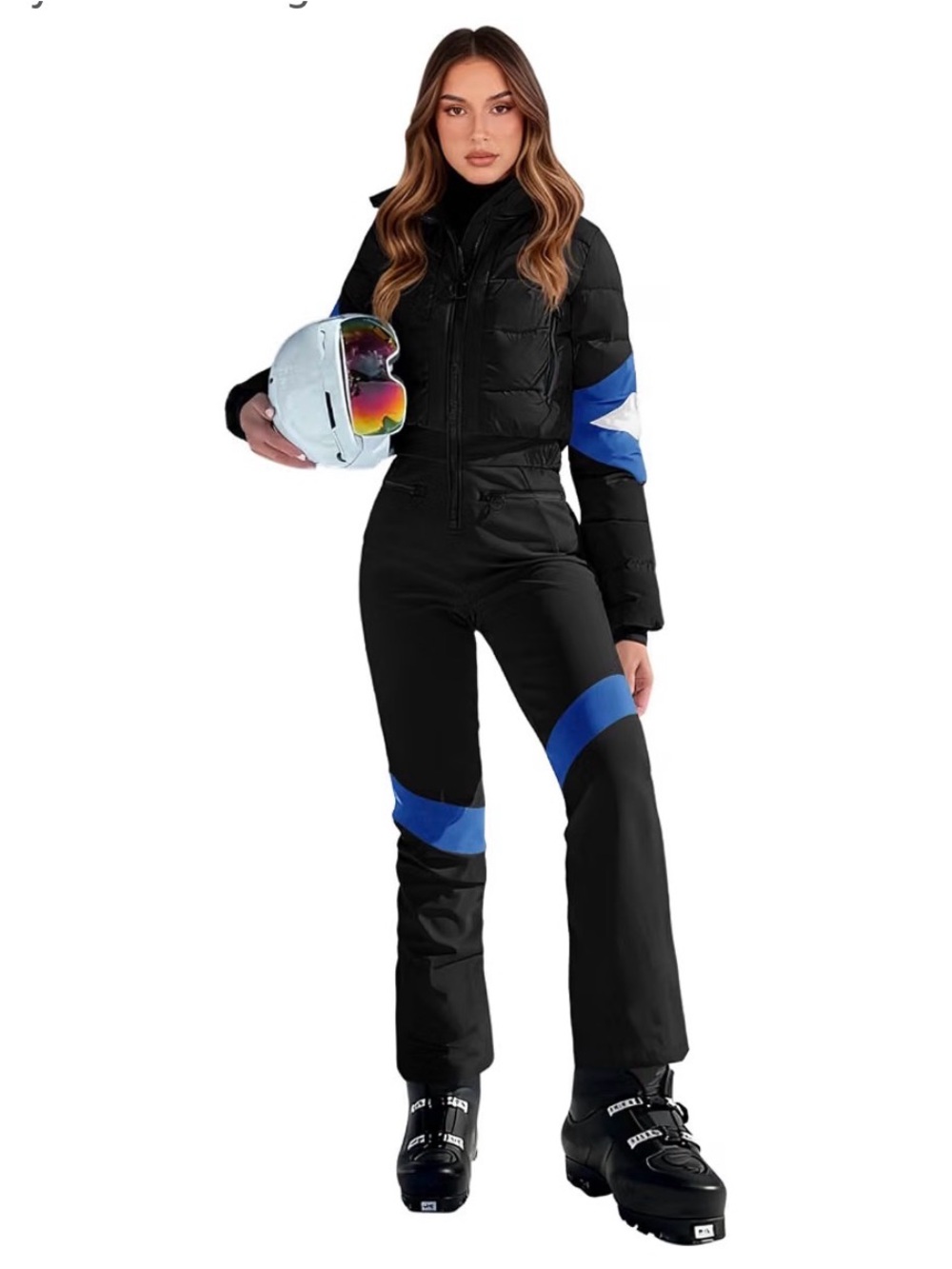 NWOT Ski Suit Snowsuit Black & Blue Women's Small One Piece